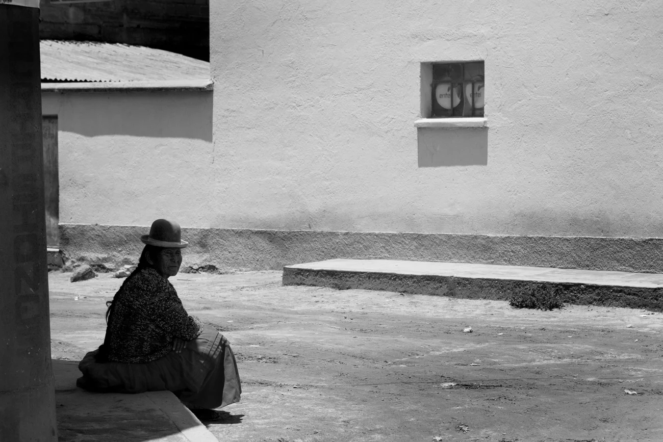 Sheltering from the Sun Curahuara de Carangas, Elevation 12,841 ft, Bolivia