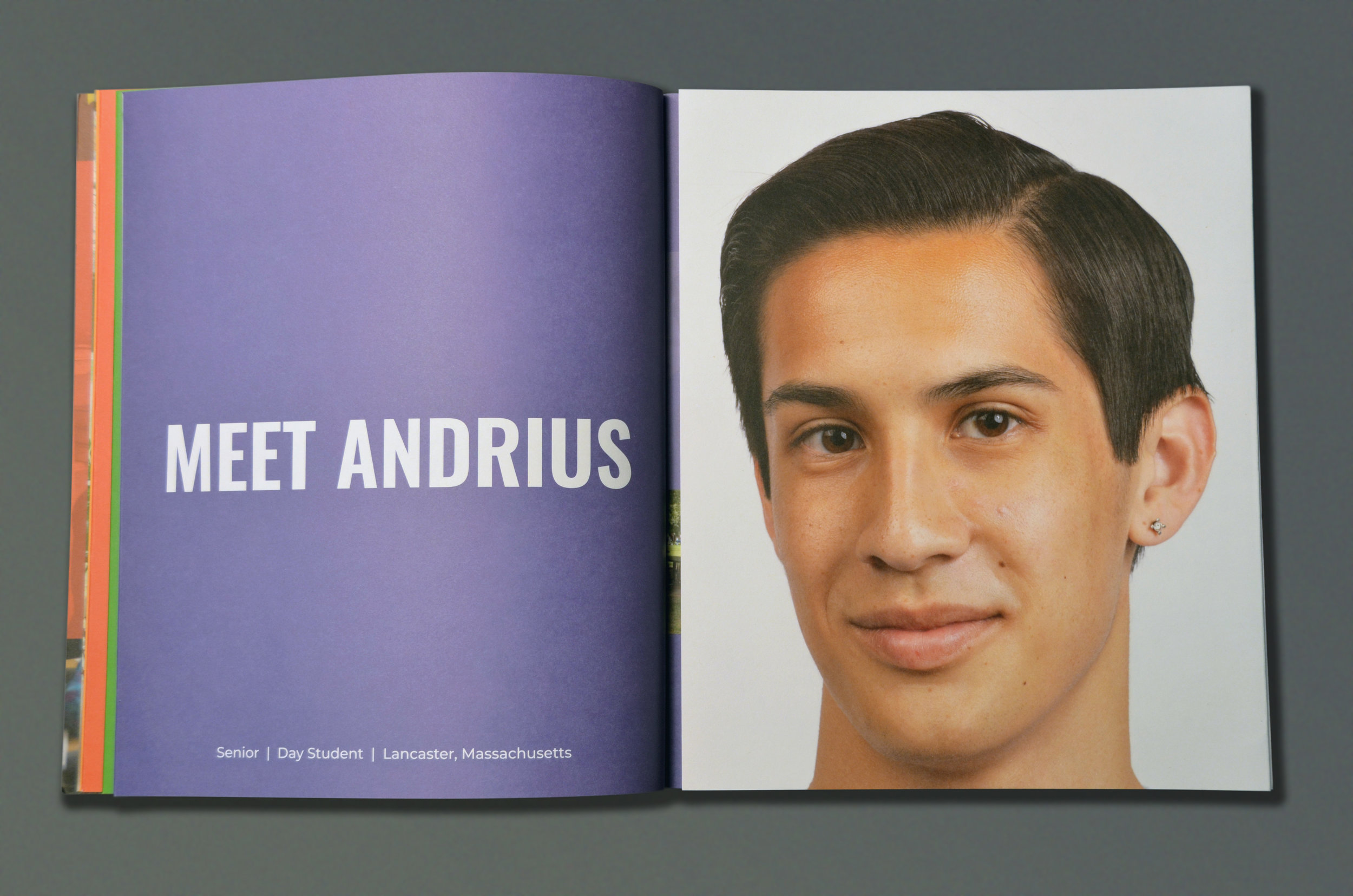 Realism and honesty were paramount, so in Voices , we photographed students in extreme close-up and unretouched, as if the reader is actually meeting the students in person.