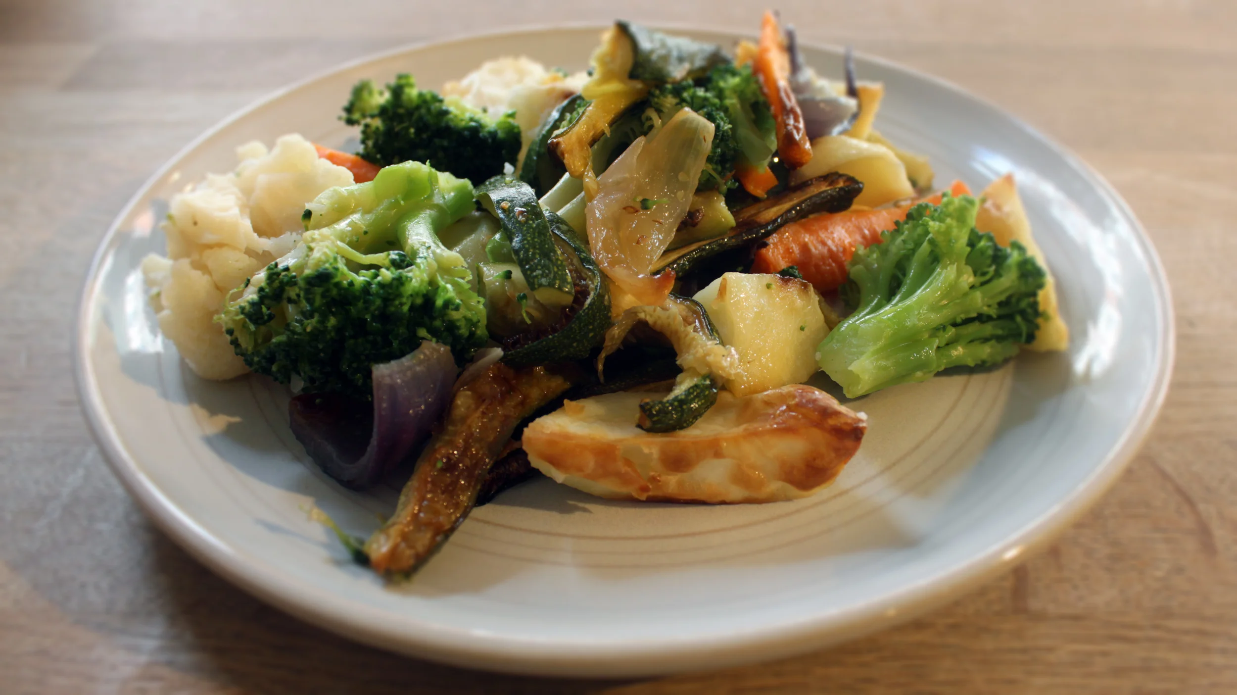 roasted vegetables £1.30/100gr