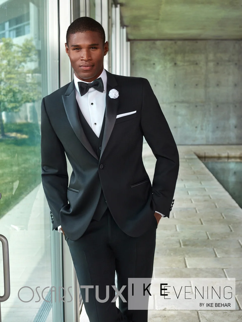 OSCARS TUX EXCLUSIVE Jet Black One Button Peak Ultra Slim Fit
