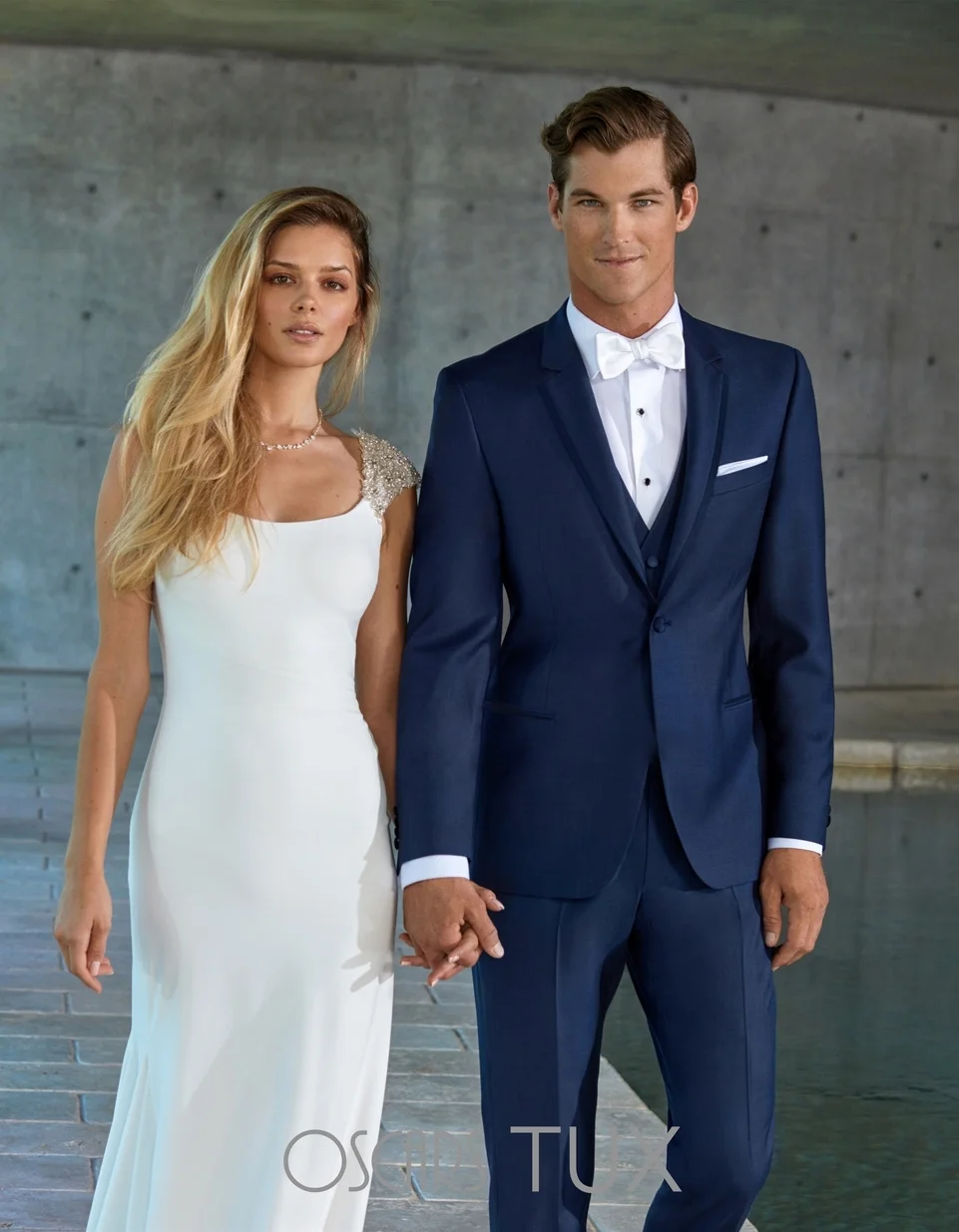 # 22 ULTRA SLIM FIT Exclusive Azure Blue Satin Edge Peak 