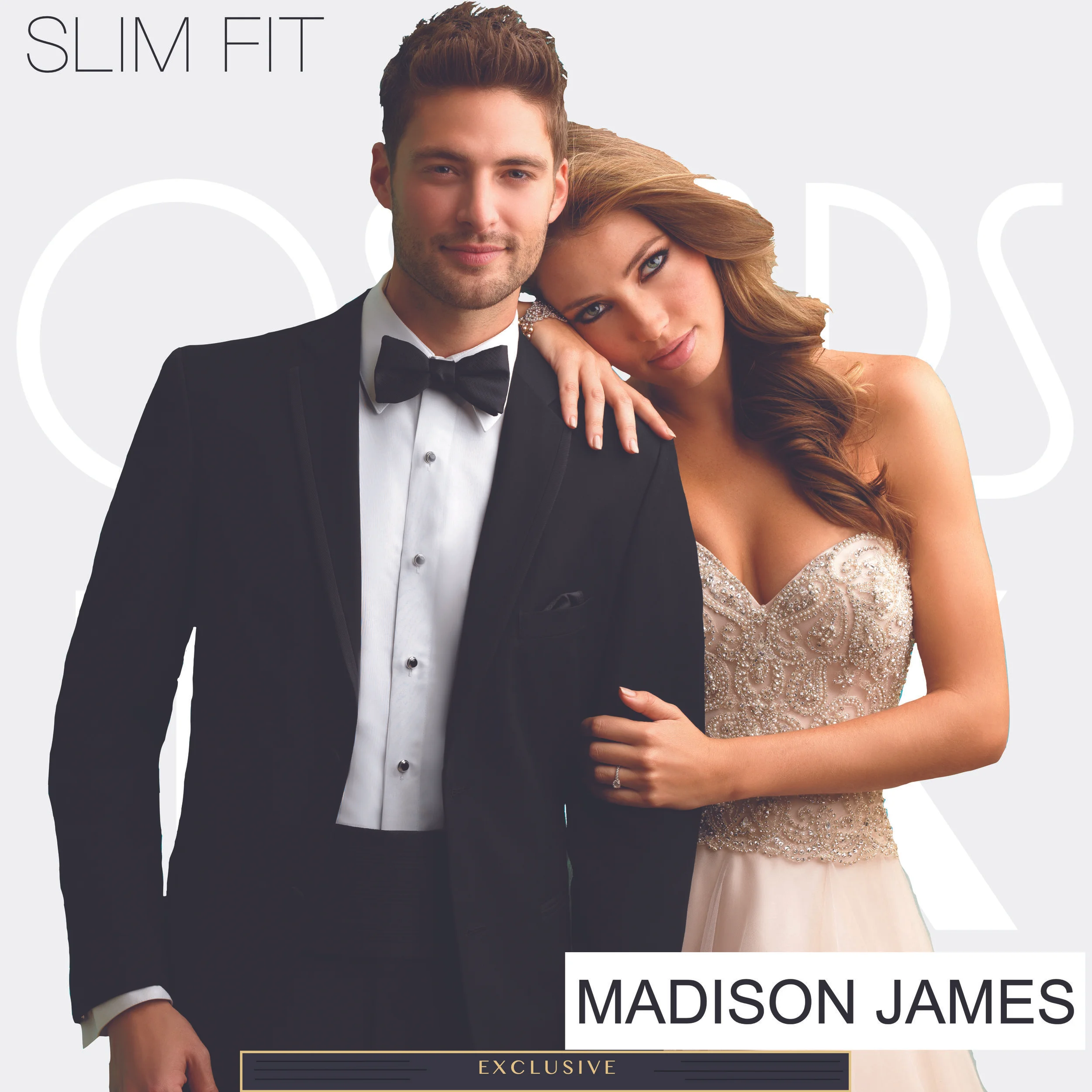Madison James Black file edge Single Breasted two button Super 130's Wool