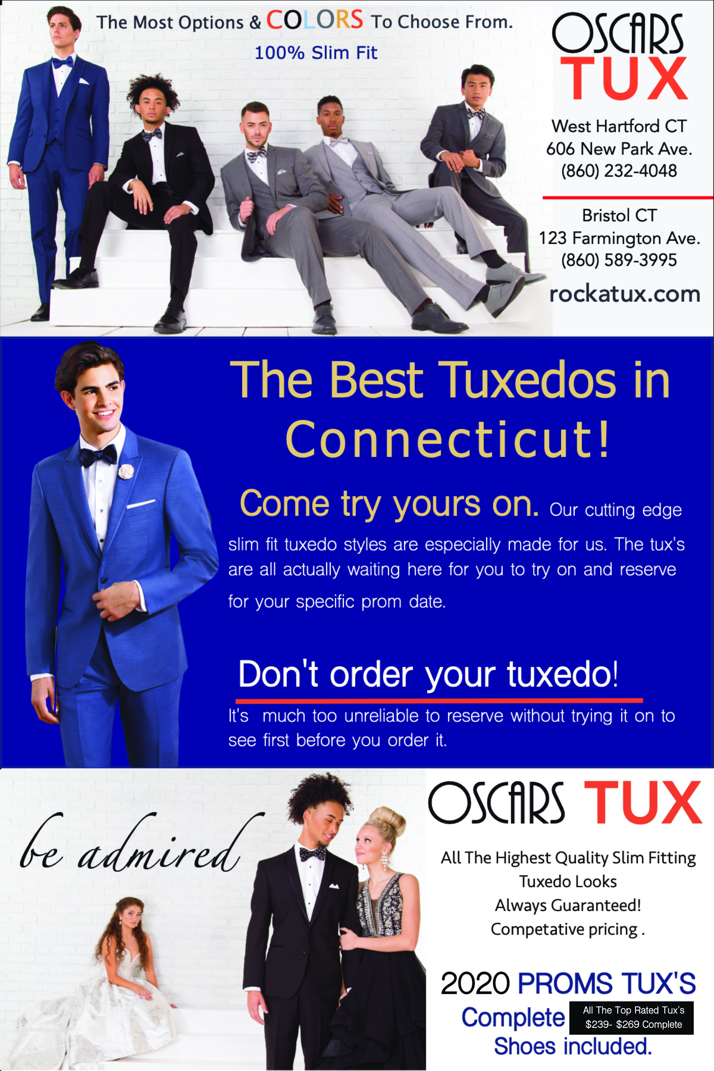 Prom Tux Promotion — OSCARS TUX New HQ Exclusive Tuxedo Rentals Ct.