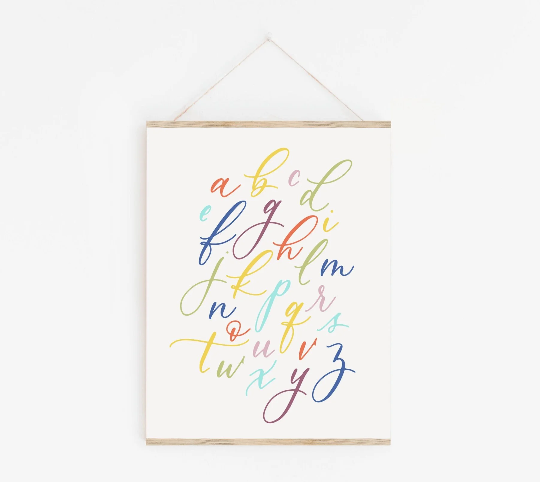 Colorful Alphabet Calligraphy Print - Digital Download