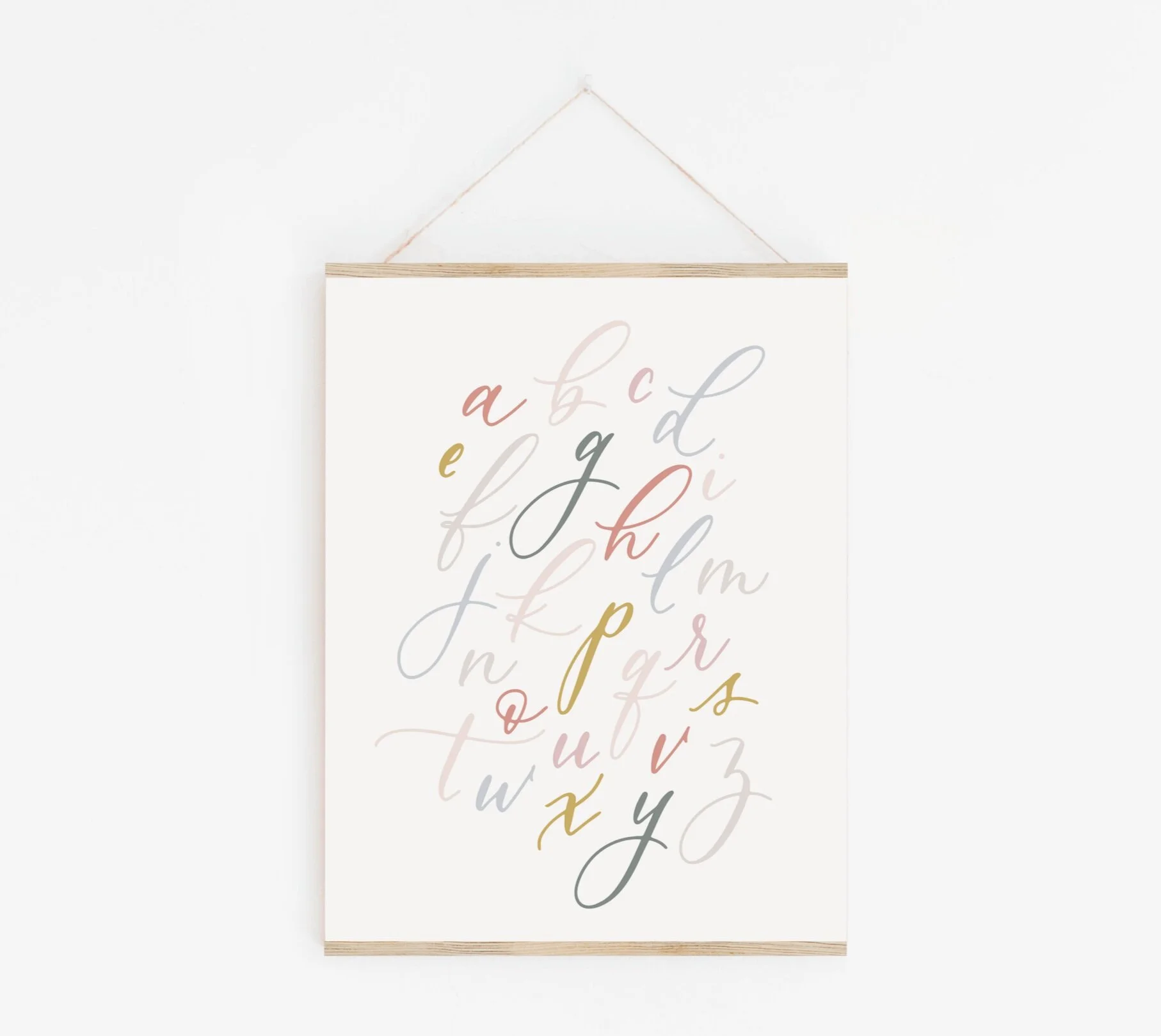 Pink Alphabet Calligraphy Print - Digital Download