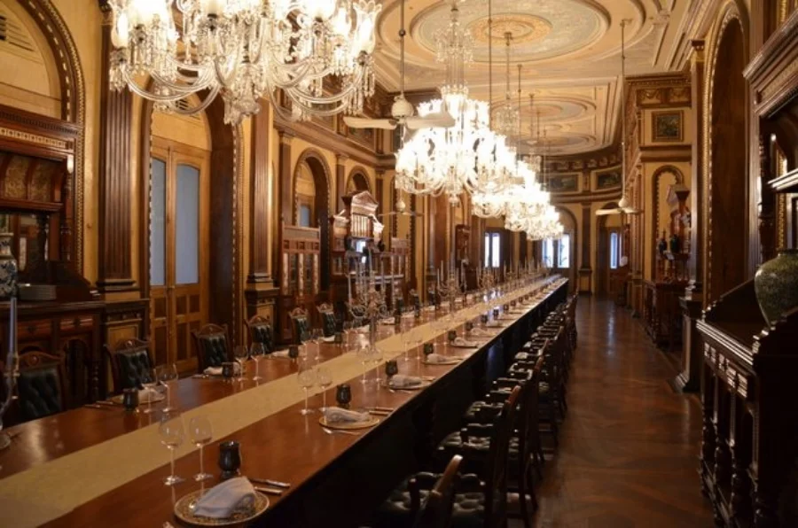 The world's longest dining table - Taj Falaknuma Palace in Hyderabad, India