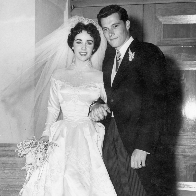 The first of many wedding dresses & husbands for Elizabeth Taylor