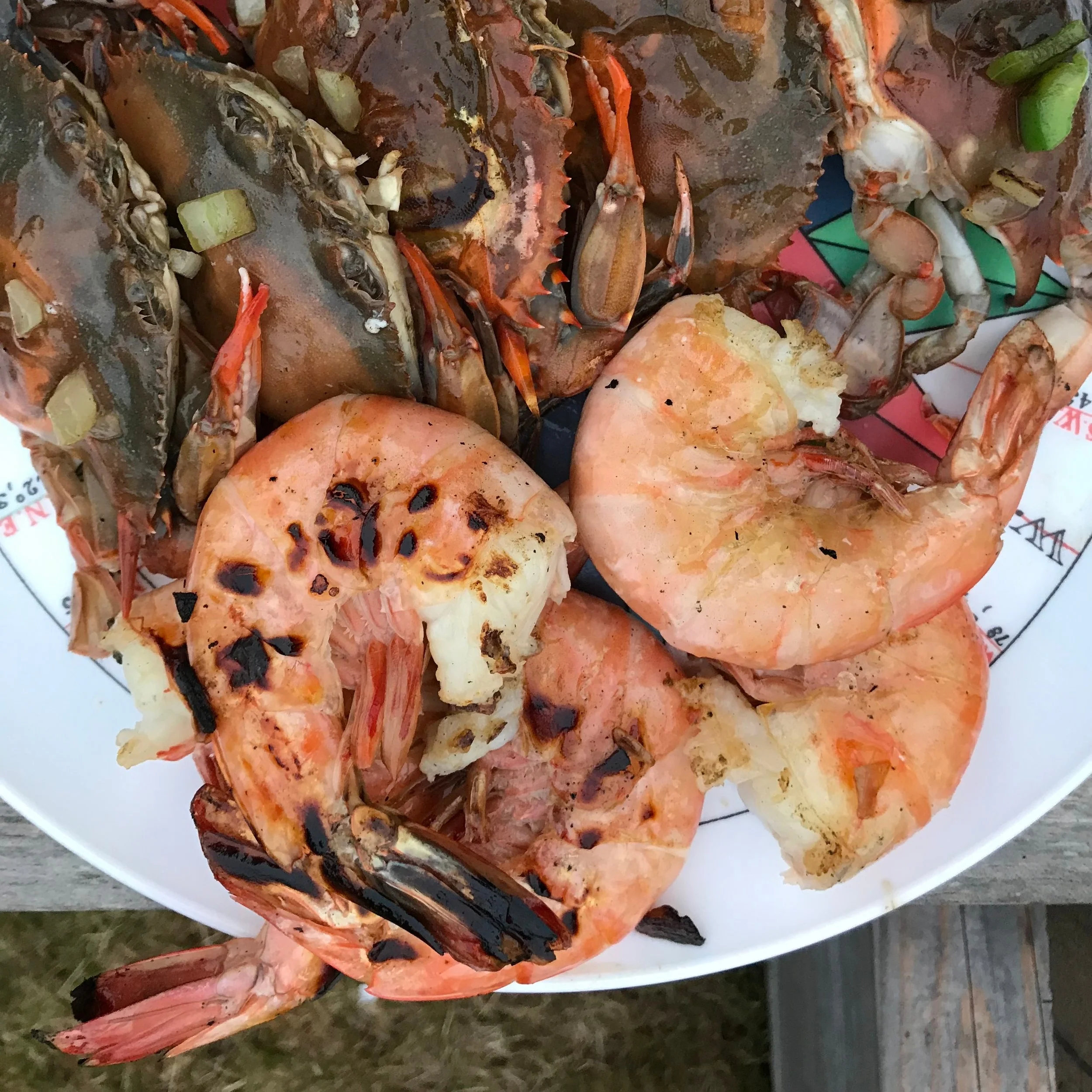 5. Sauté soft shell crabs and monster shrimp!