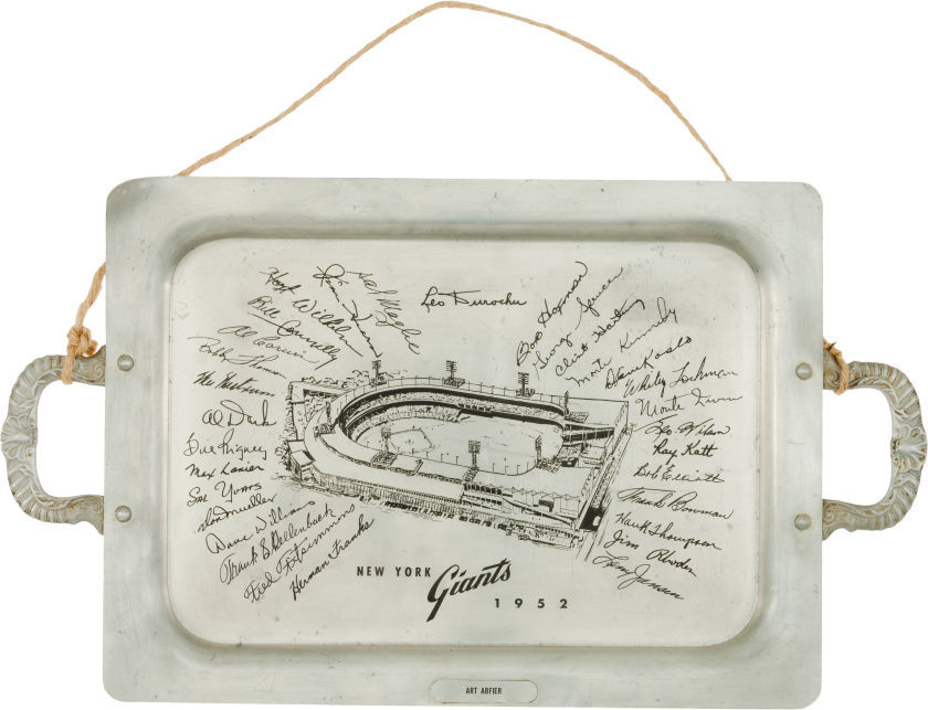 1952 New York Giants Presentation Tray.