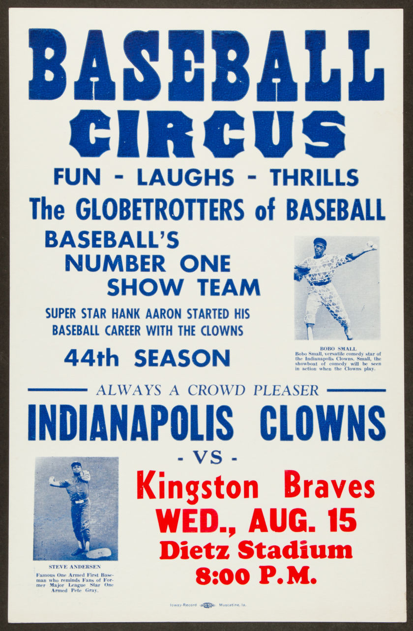 Circa 1950's Baseball Circus The Globetrotters Of Baseball and Indianapolis Clowns Negro Leagues Promotional Broadside.