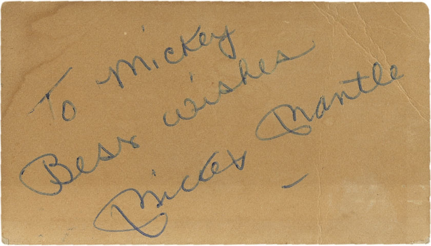 Mickey Mantle "To Mickey" Signed Business Card