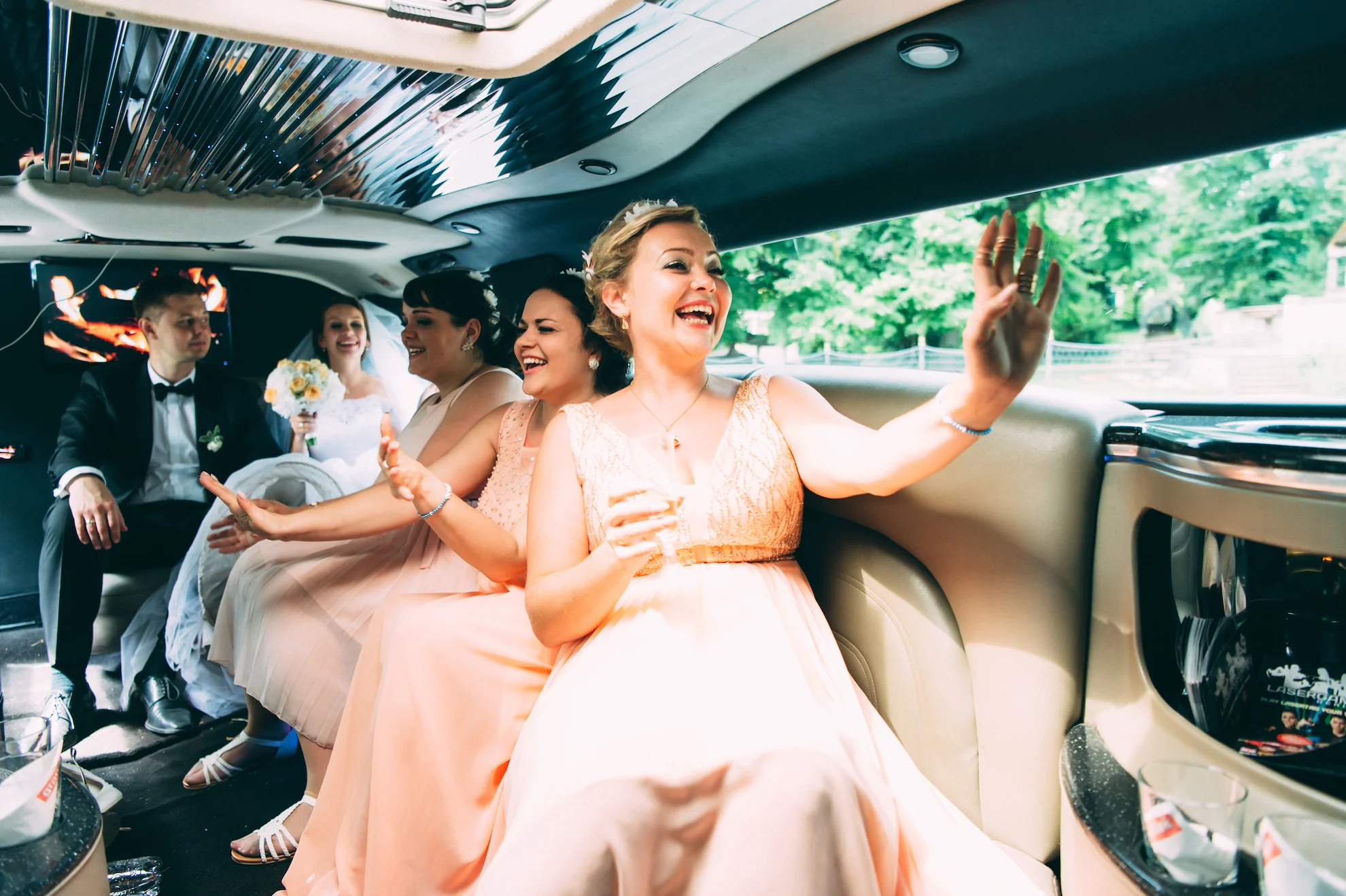 Hochzeitsfotos Limousine