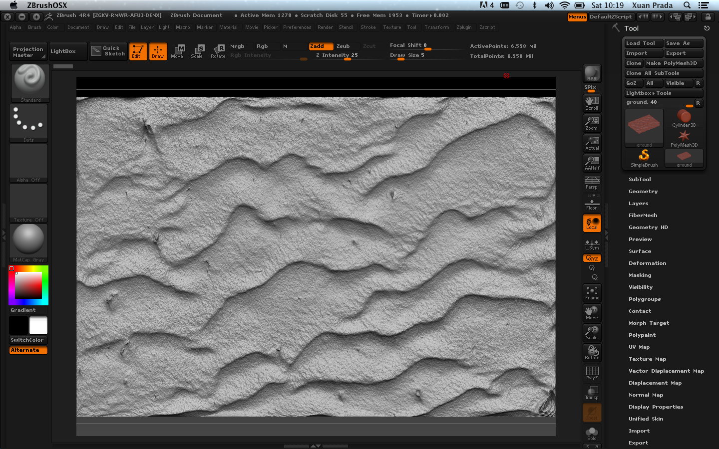 Screenshot en Zbrush.