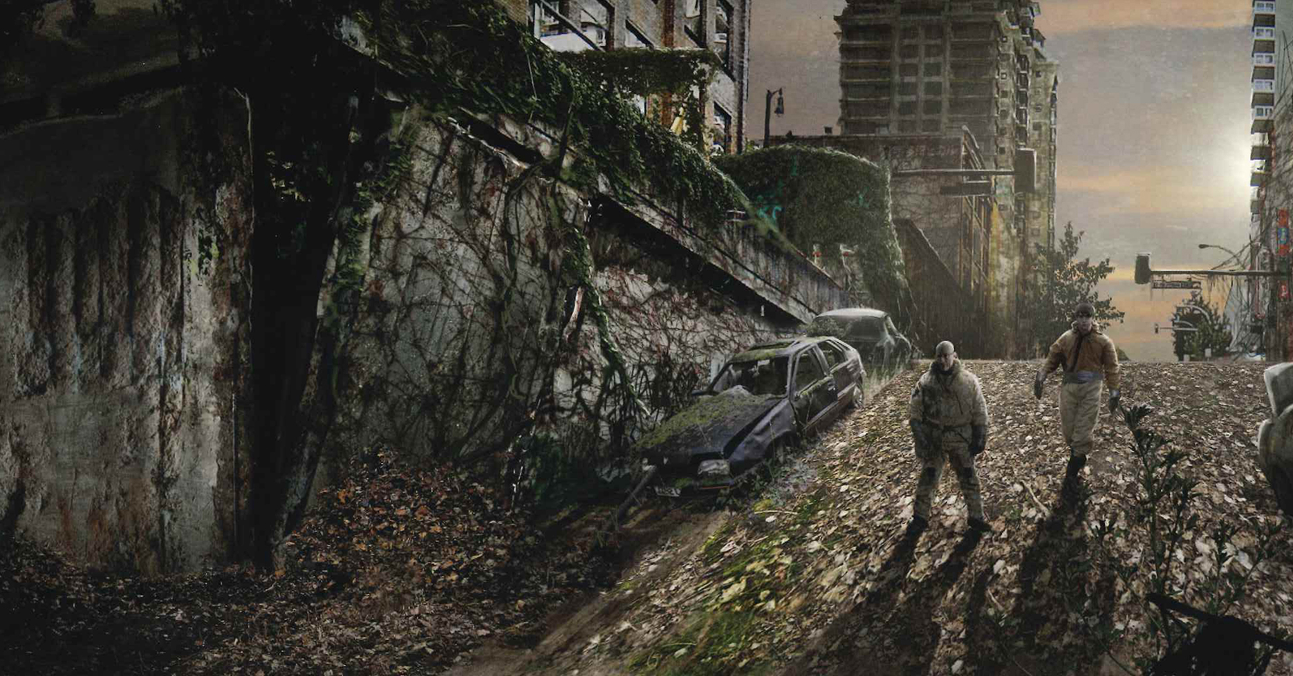 Concept art de la ciudad en cuarentena.
