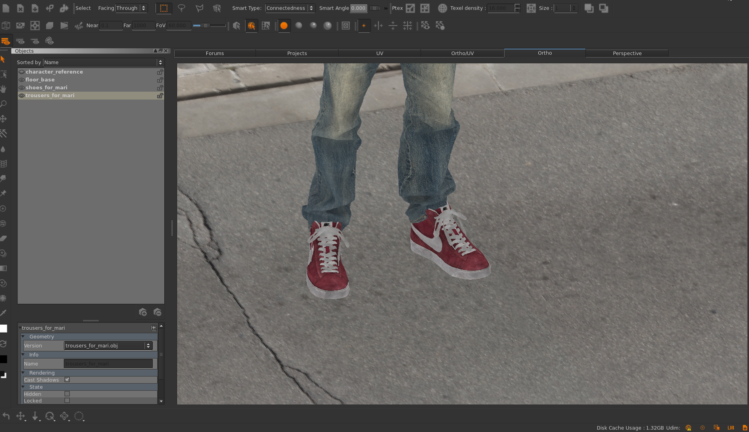 Flat textures in Mari.