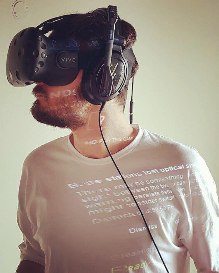 Probando el HTC Vive.