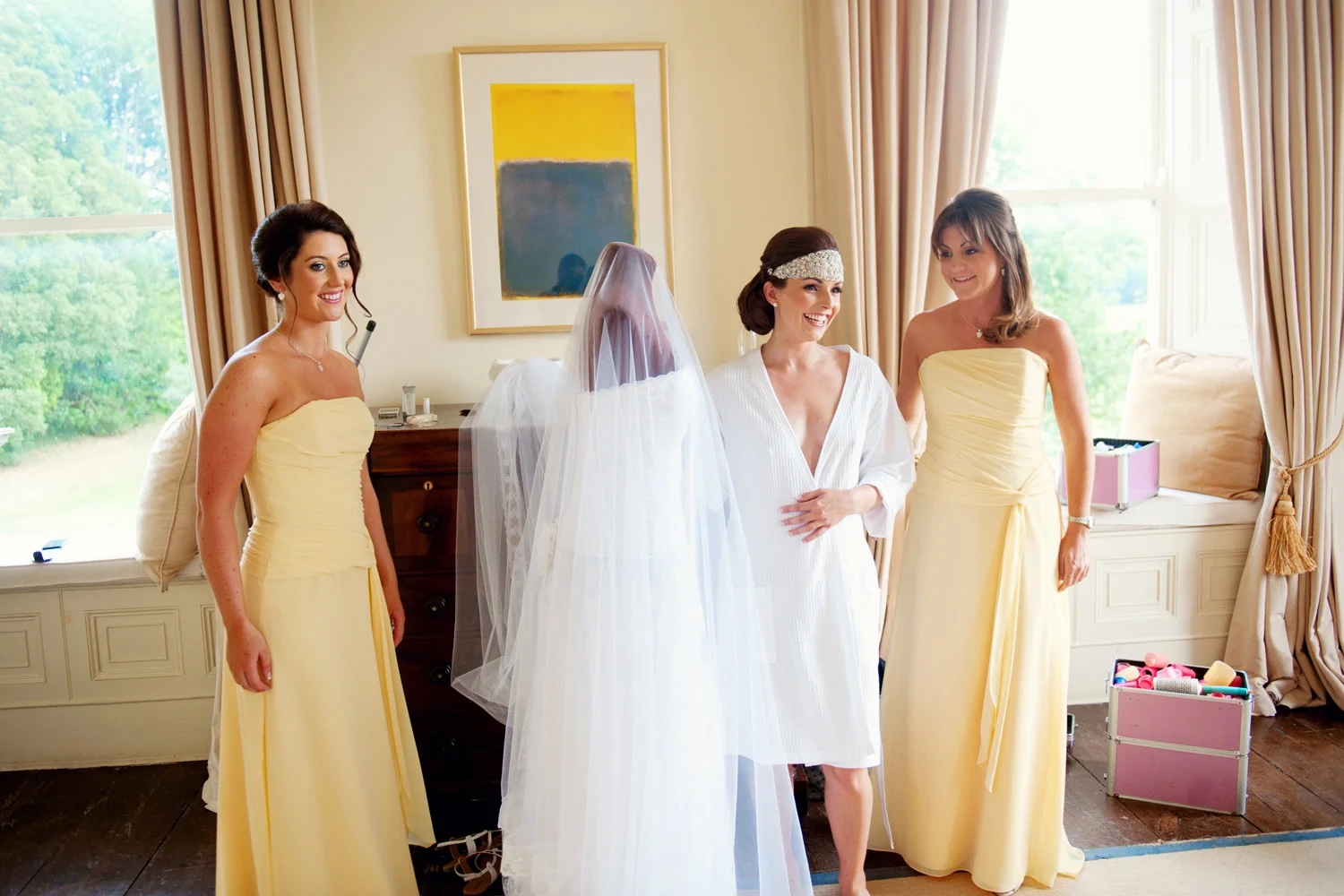 bride and bridesmaids in yellow dresses kilshane house tipperary Ireland Wedding Photography