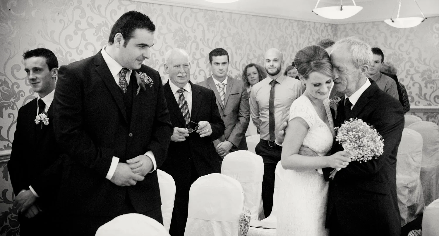 father of bride giving away bride slieve russell cavan Ireland Wedding Photography Irish wedding photographers