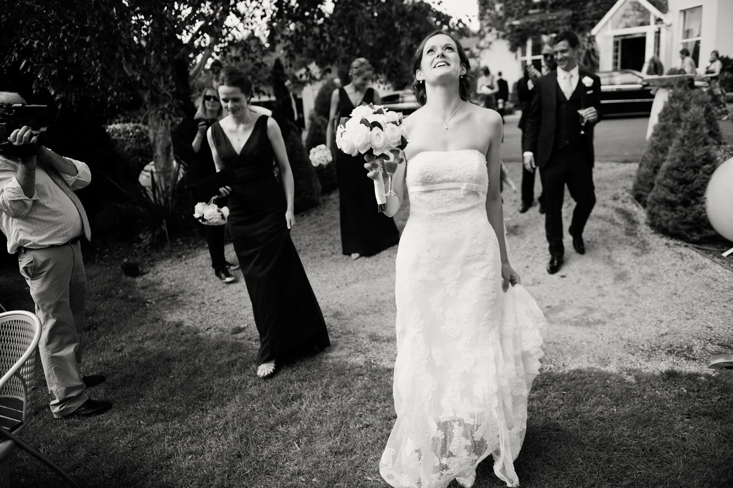 Bride looking to the sky Summerhill House Hotel Wicklow Ireland Wedding Photography