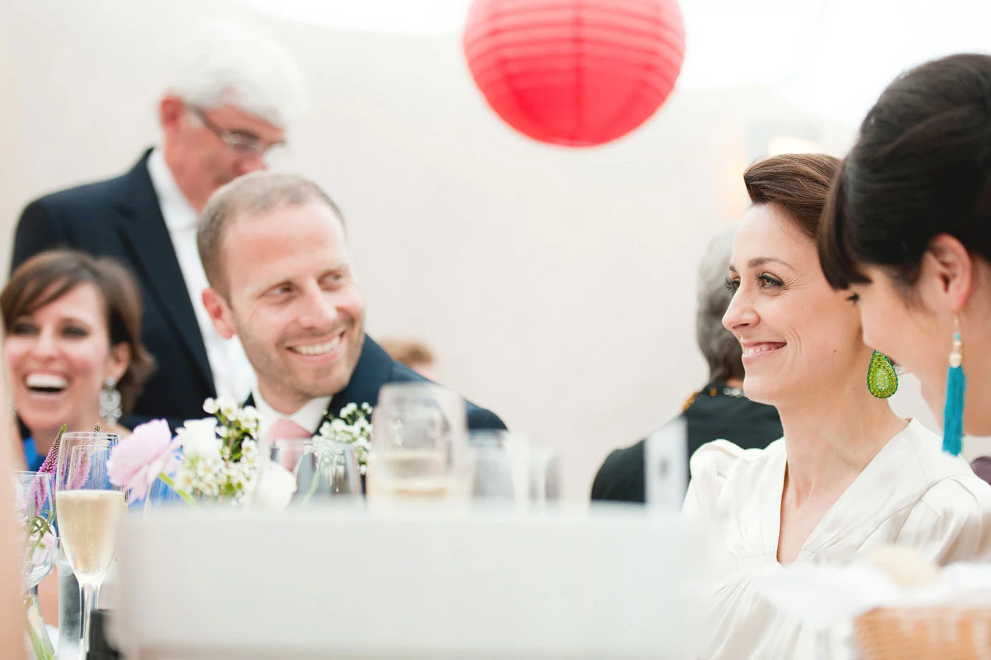 Bride and Groom laugh red balloon Rosedale House Sandymount Dublin Ireland Wedding Photography