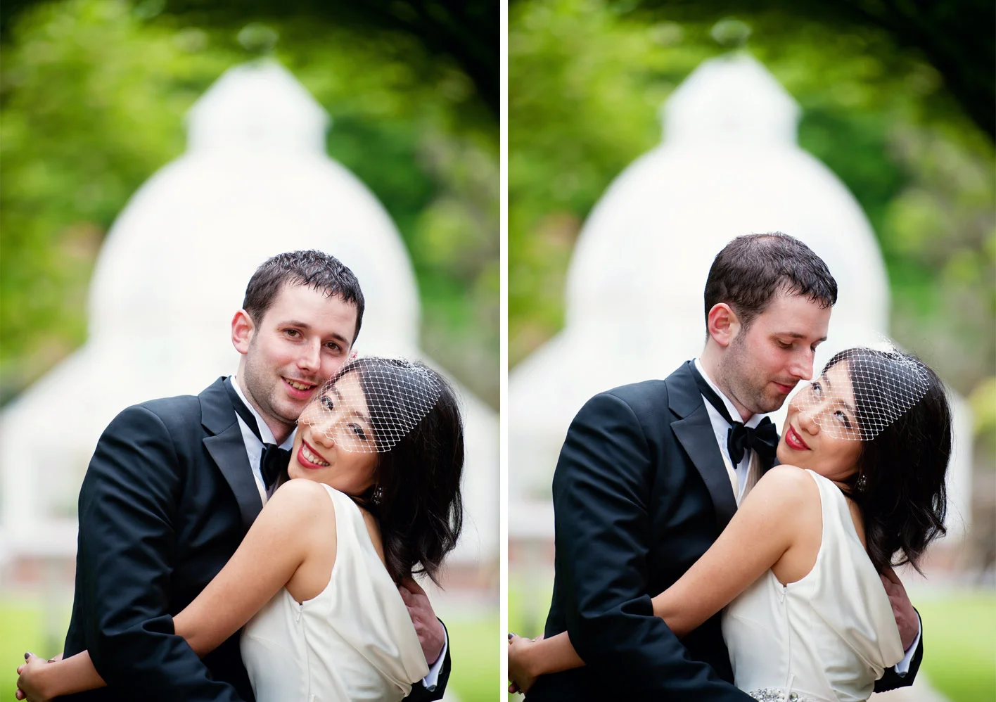 bride and groom hugging malahide castle dublin ireland wedding photography