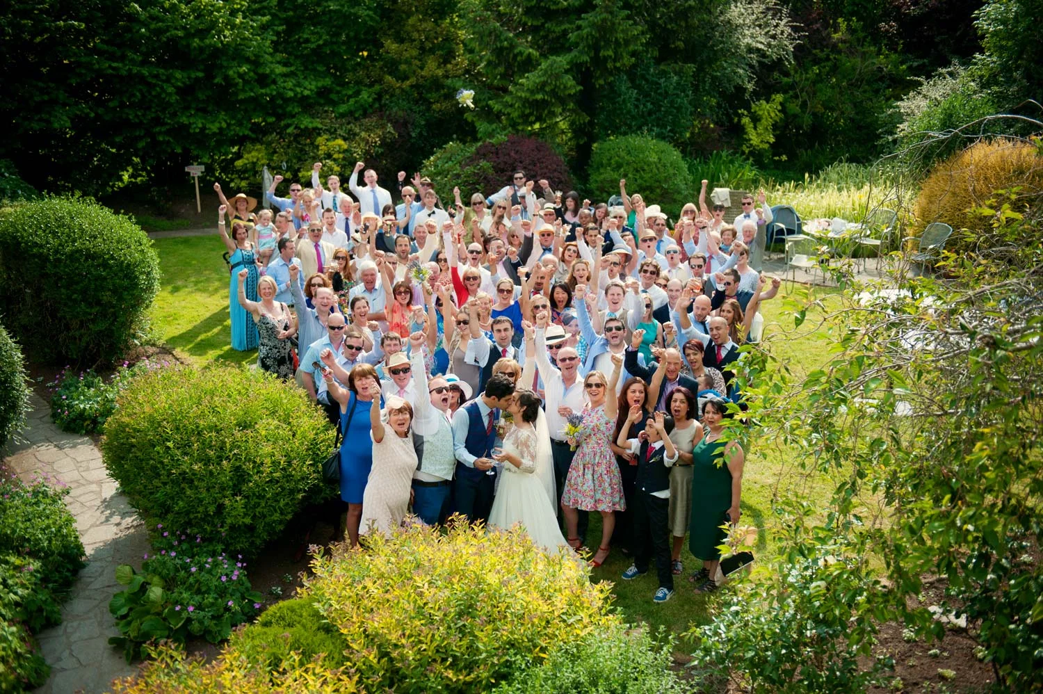 Group shot garden wedding Kilkenny Irish Wedding Photographers