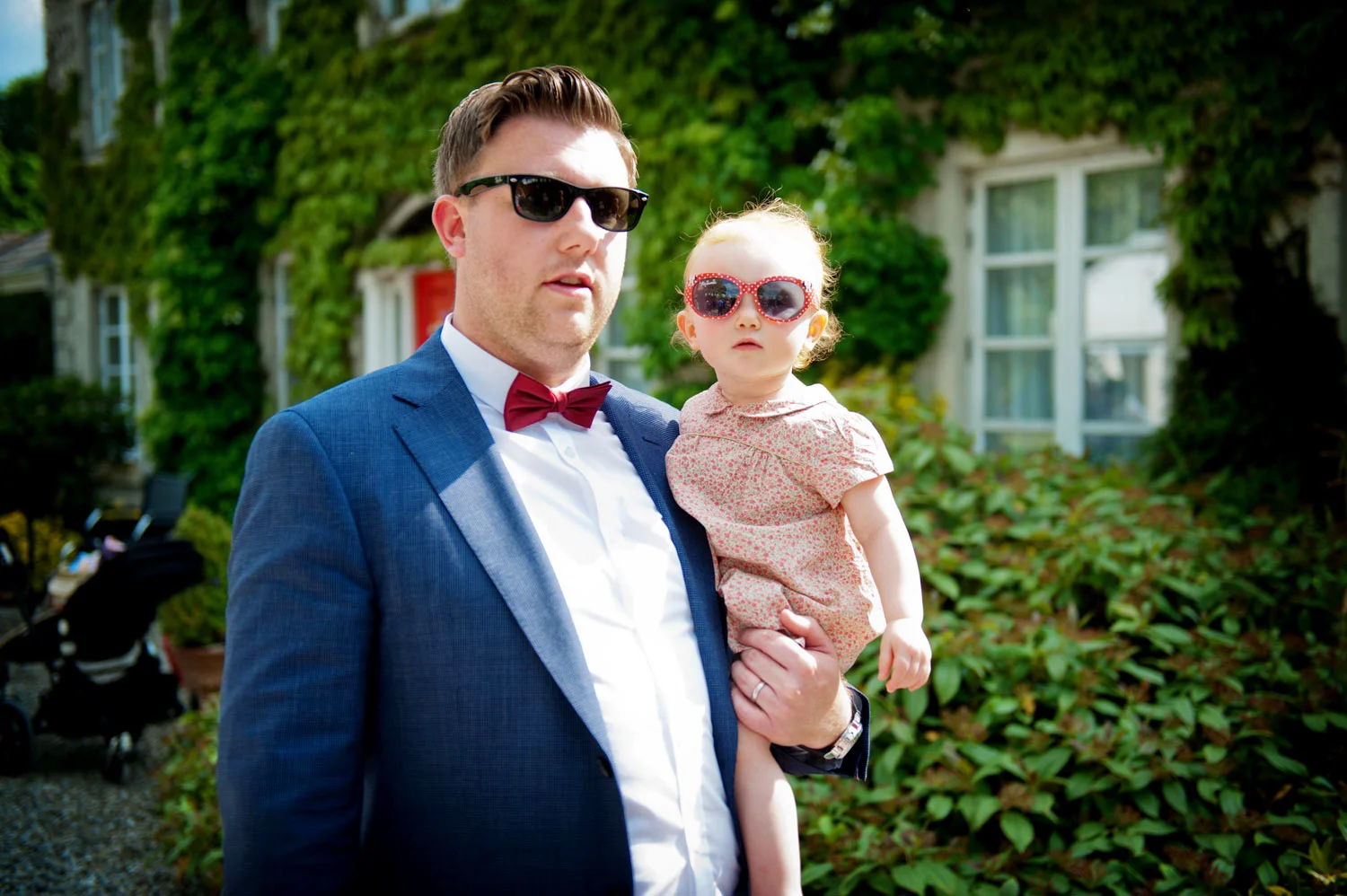 Man and baby Garden Wedding Kilkenny Irish Wedding Photographers