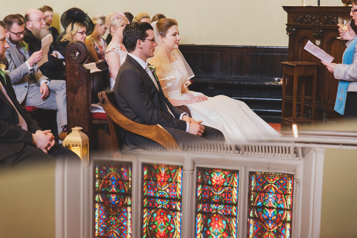 Unitarian church ceremony stephens green dublin. Reflection in piano. Wedding Photographer Ireland.