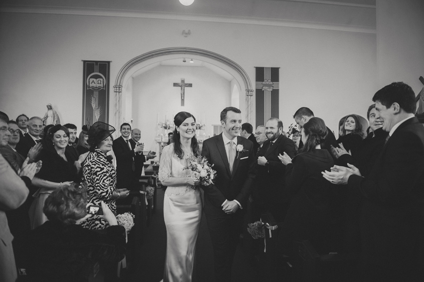 Bride and groom just married