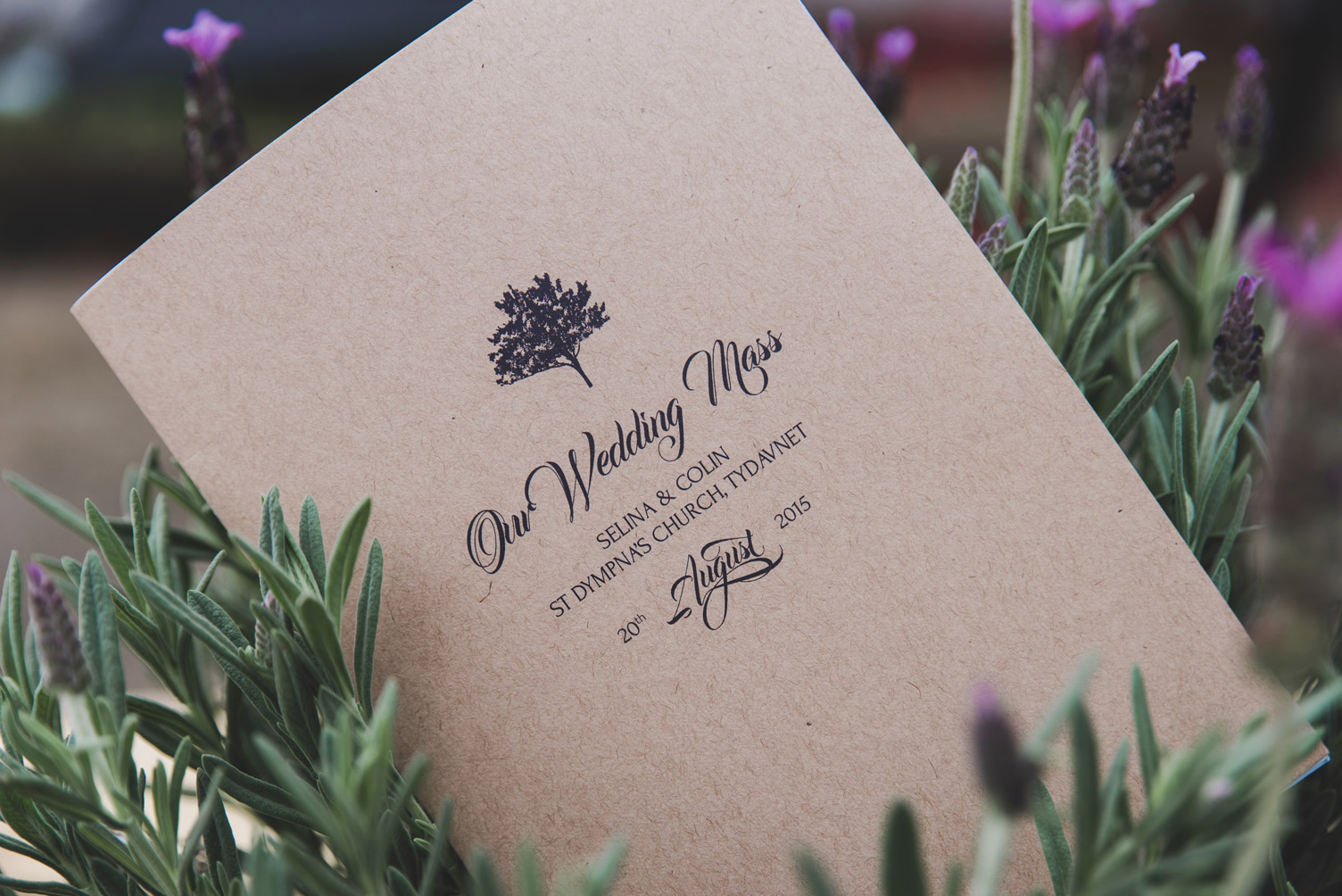 Wedding morning flowers and Church booklett