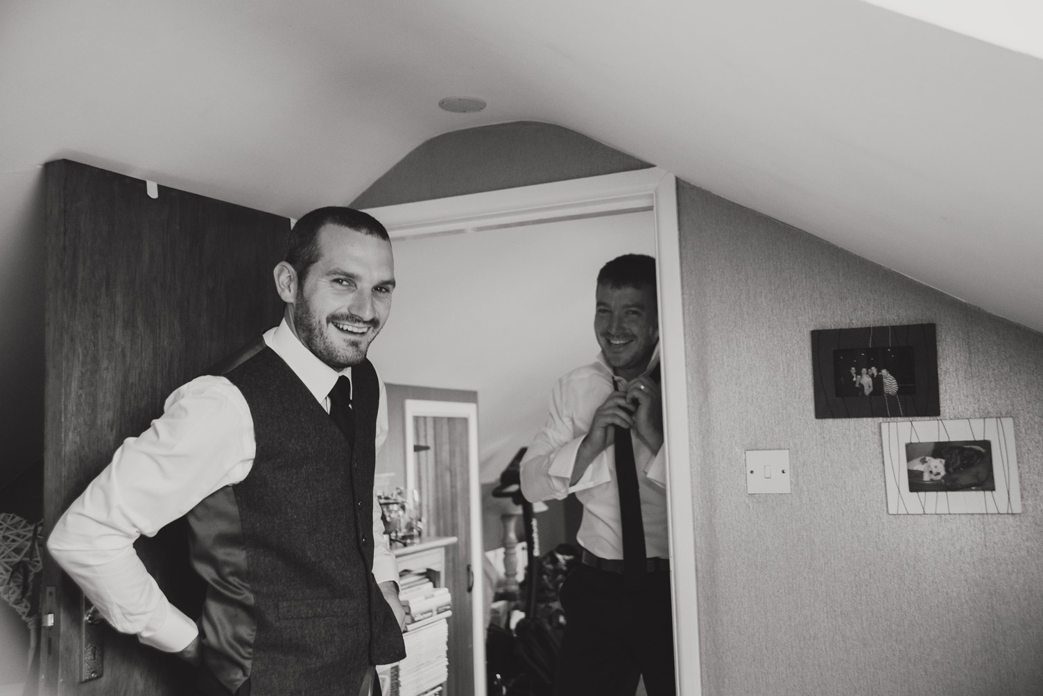 Groom getting ready on the morning of the wedding. Wedding photography meath.