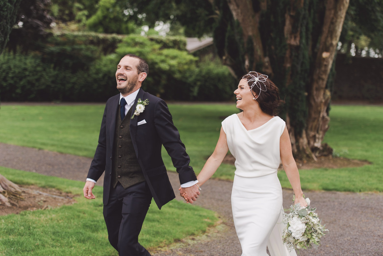 Bride and groom in Tankardstown House Gardens Co Meath Wedding photography meath ireland