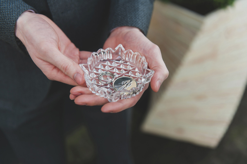 Wedding rings in church