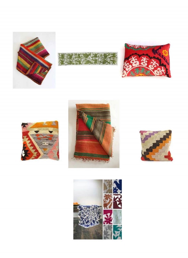 Mexican Blanket : Mille, Otomi Table Runner : Loaded Trunk, Red Pattern Pillow: Loaded Trunk, Geometric Pillow: Loaded Trunk, Vintage Kilim Rug : Mille Geometric Pillow : Loaded Trunk, Otomi Bedspreads and Fabrics : Laviva Home
