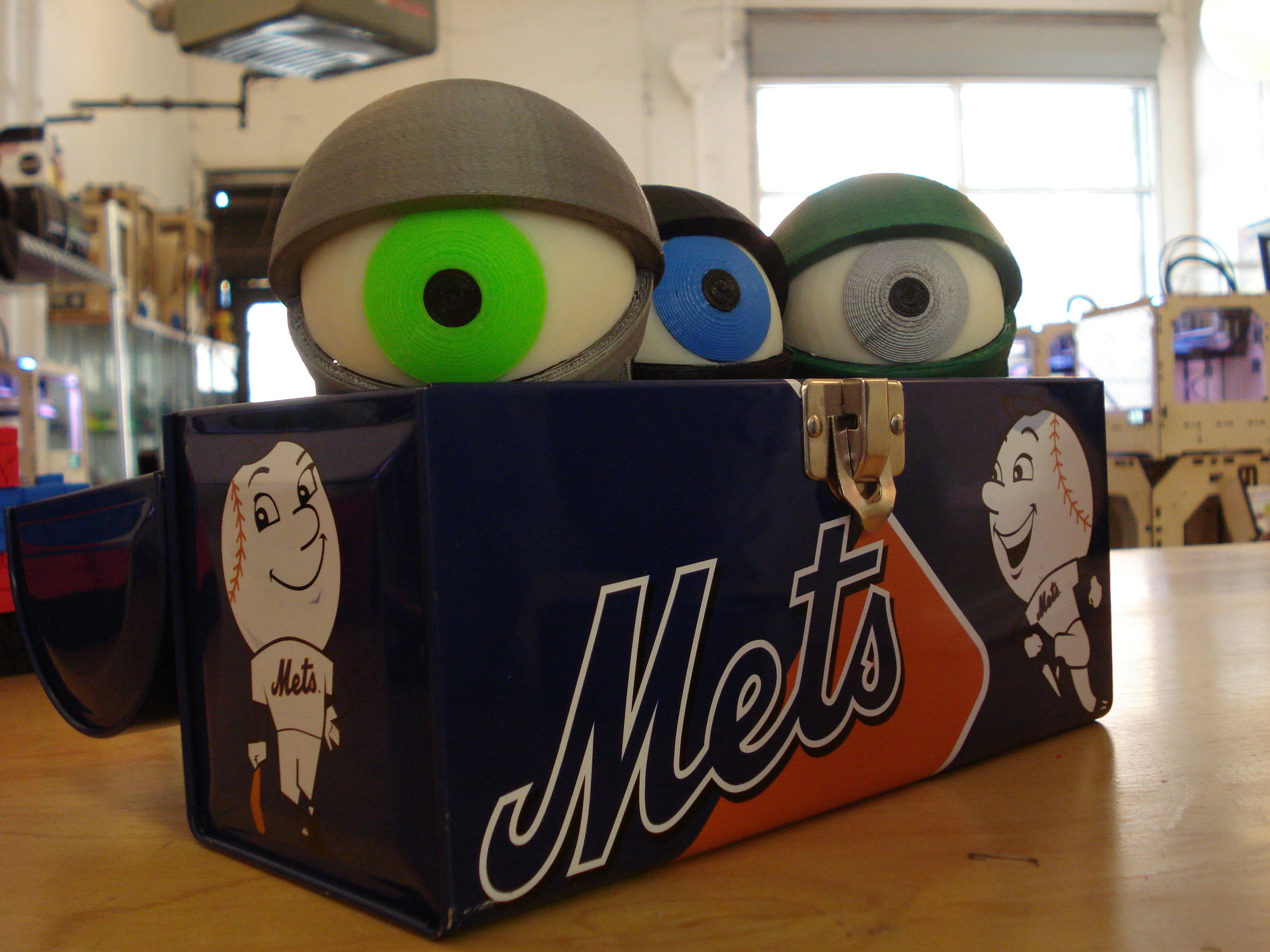  The Minions packed in their lunchbox. They're leaving  @makerbot  and heading to  @makerfairekc  