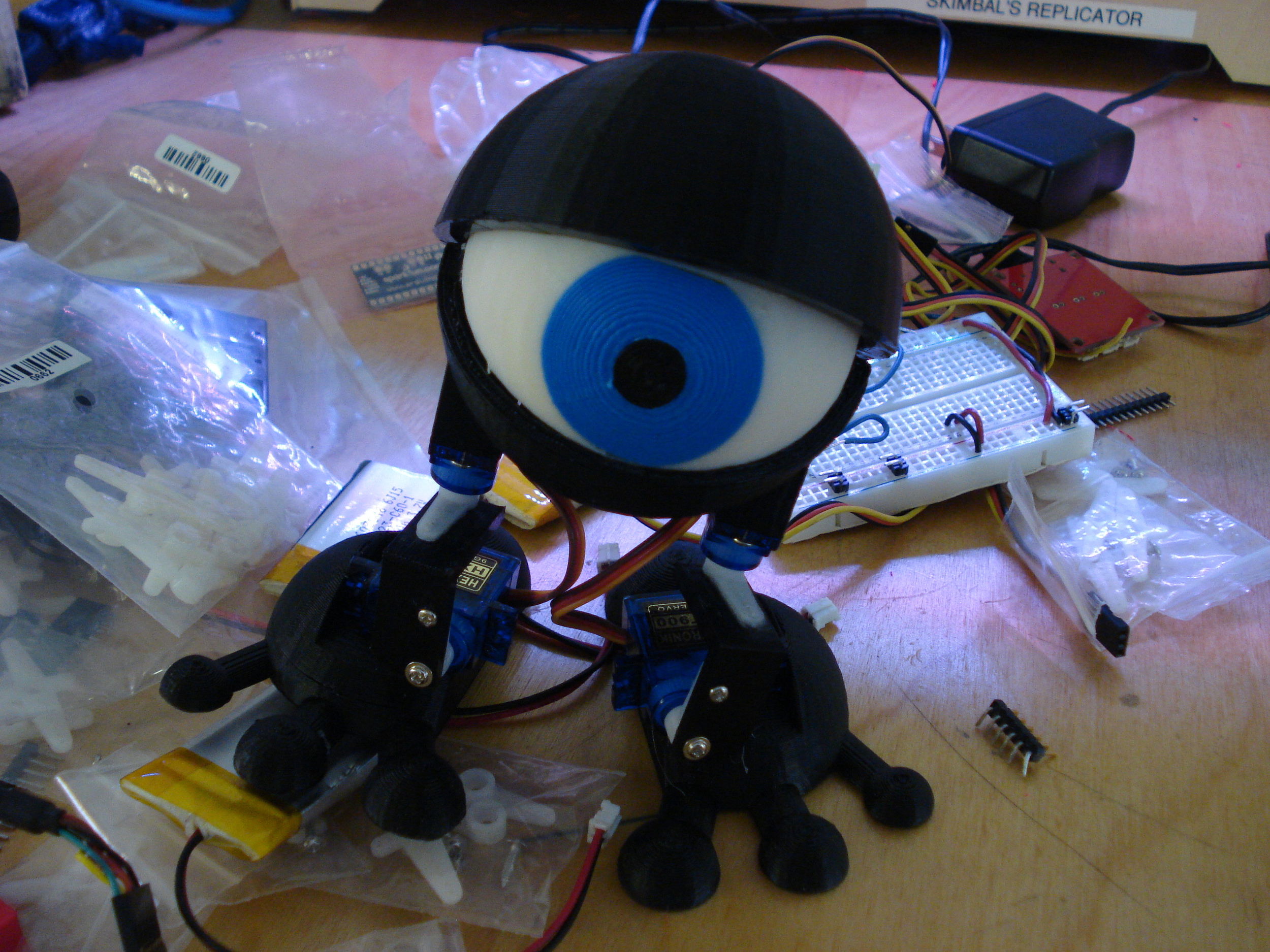 My first robotic Minion is alive!  Also, he seems slightly confused... 