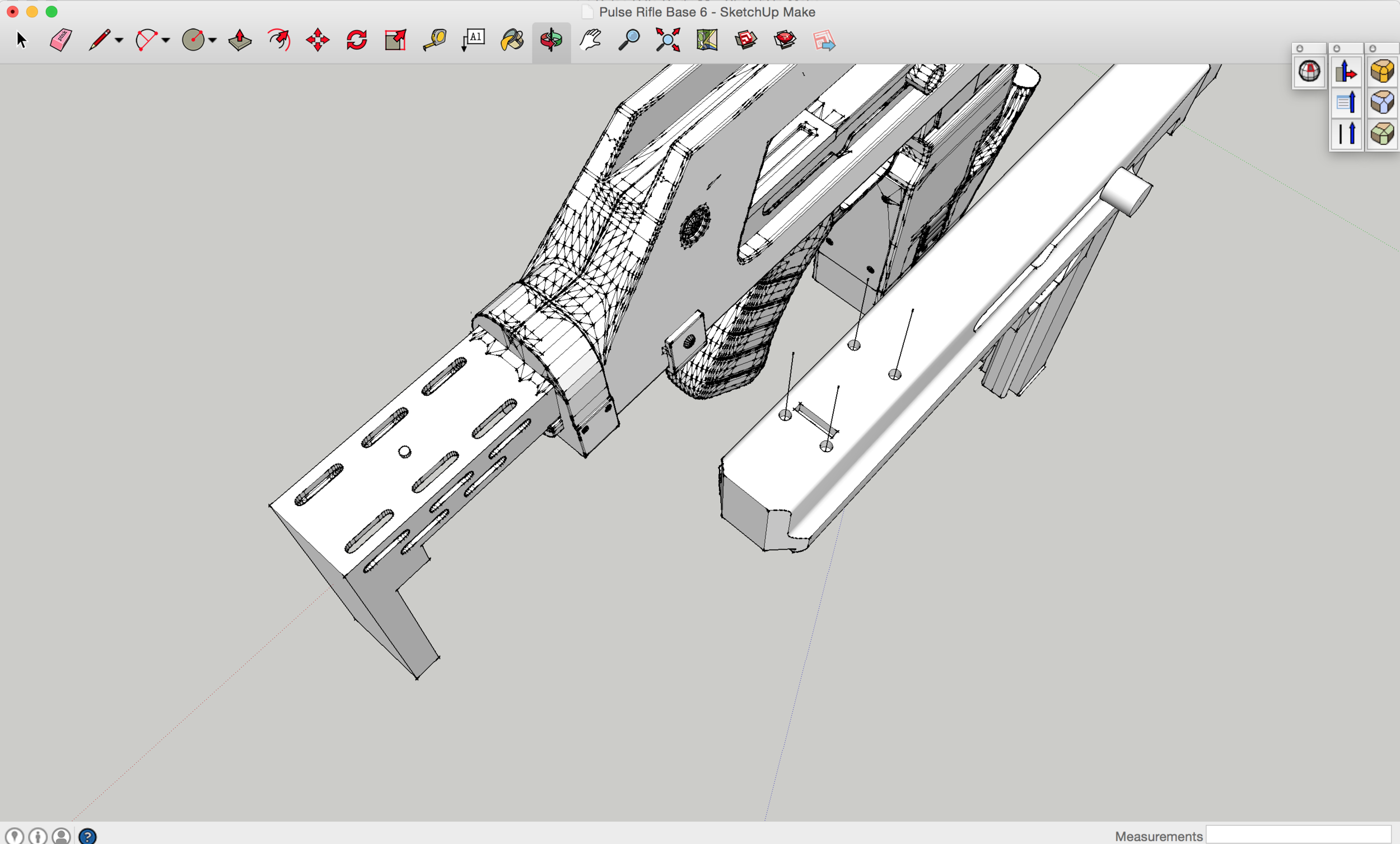 Reference model on the left. Measured model of the back of the Thompson on the right.
