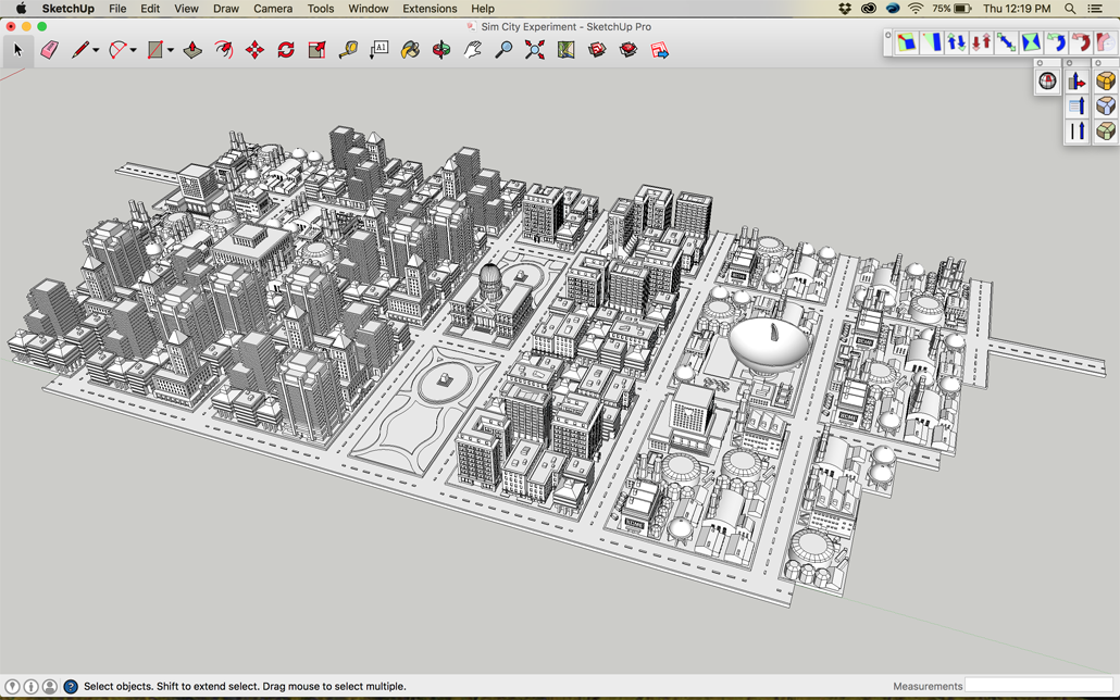 Sim City 2000 Sketchup Model Before Distortion 
