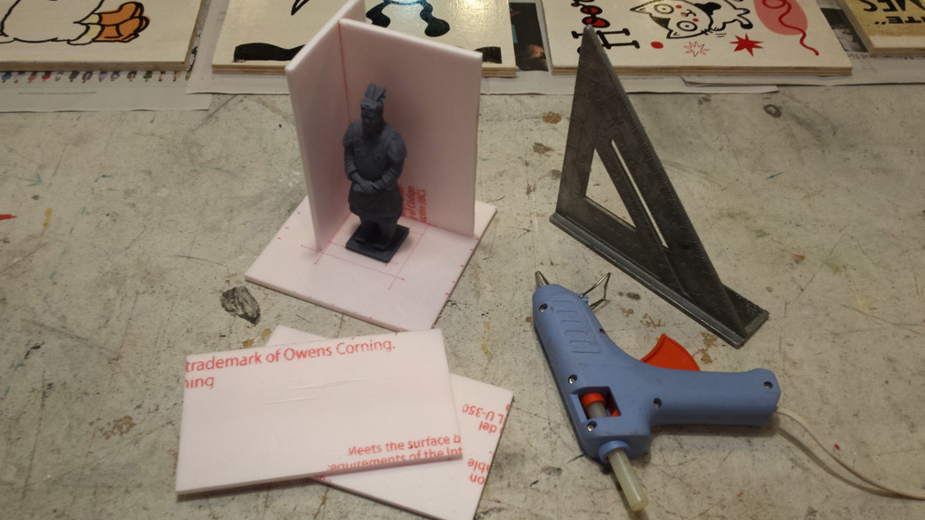 Creating a Box around the Warrior for Creating the Dragonskin Mold