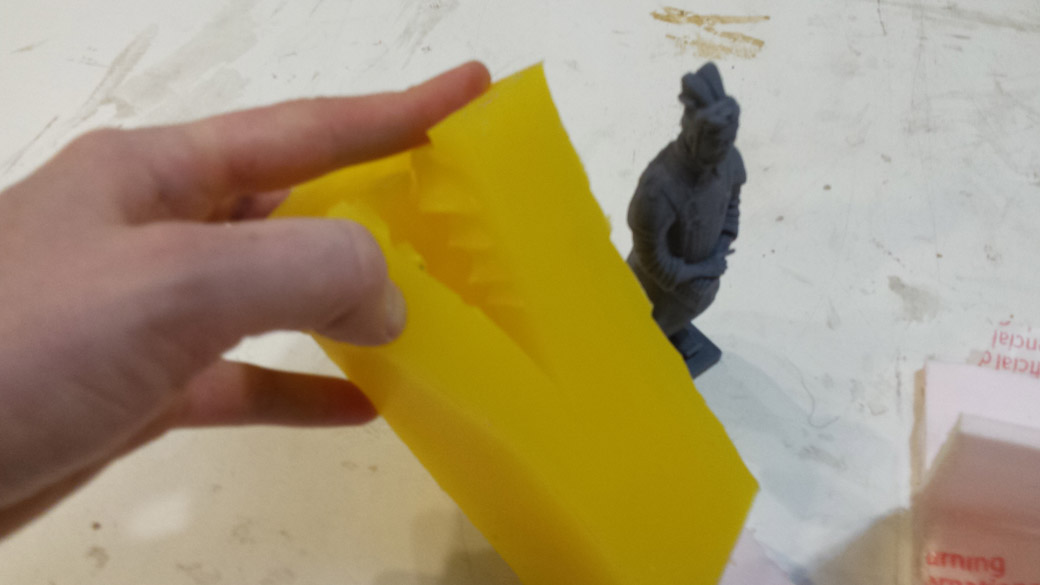 Cutting the Dragon skin mold