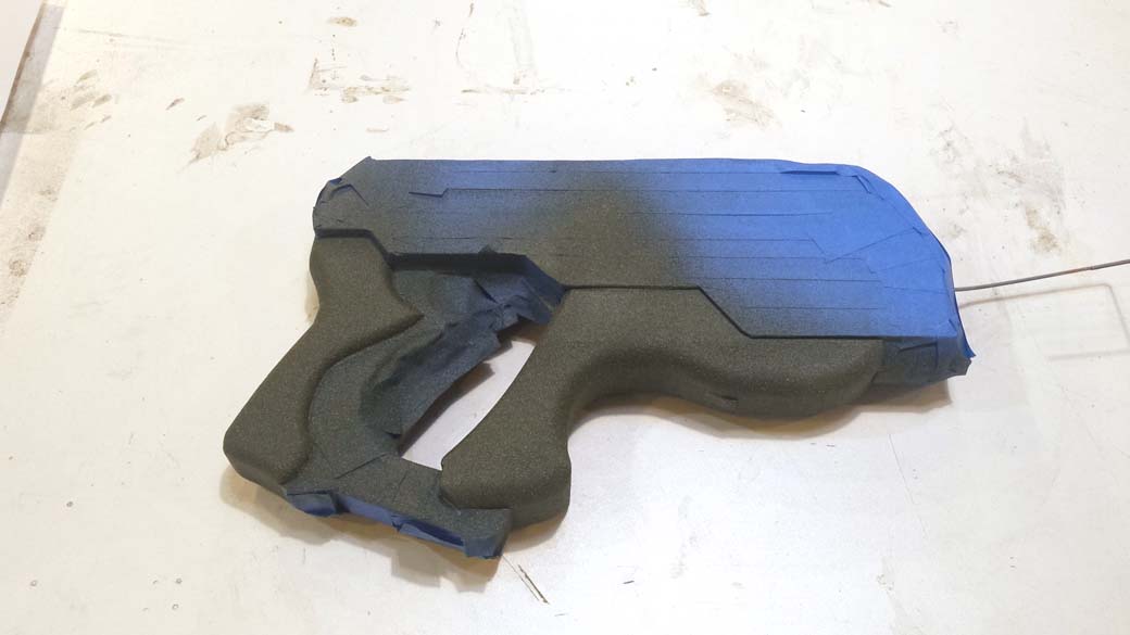 Textured areas of the mass effect prop pistol