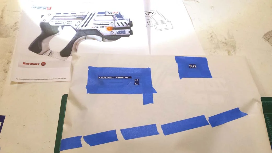 Mask For Black Details of 3D Printed Cosplay Mass Effect Pistol