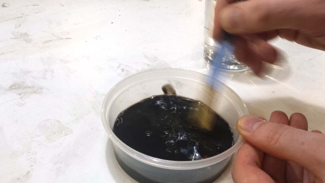 Mixing the Acrylic paint to create the weathering wash