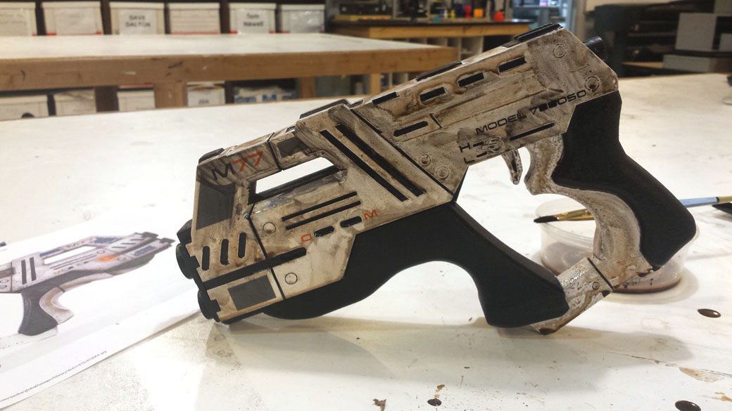 Letting the Weathering Wash Dry on the 3D Printed Cosplay Mass Effect Pistol