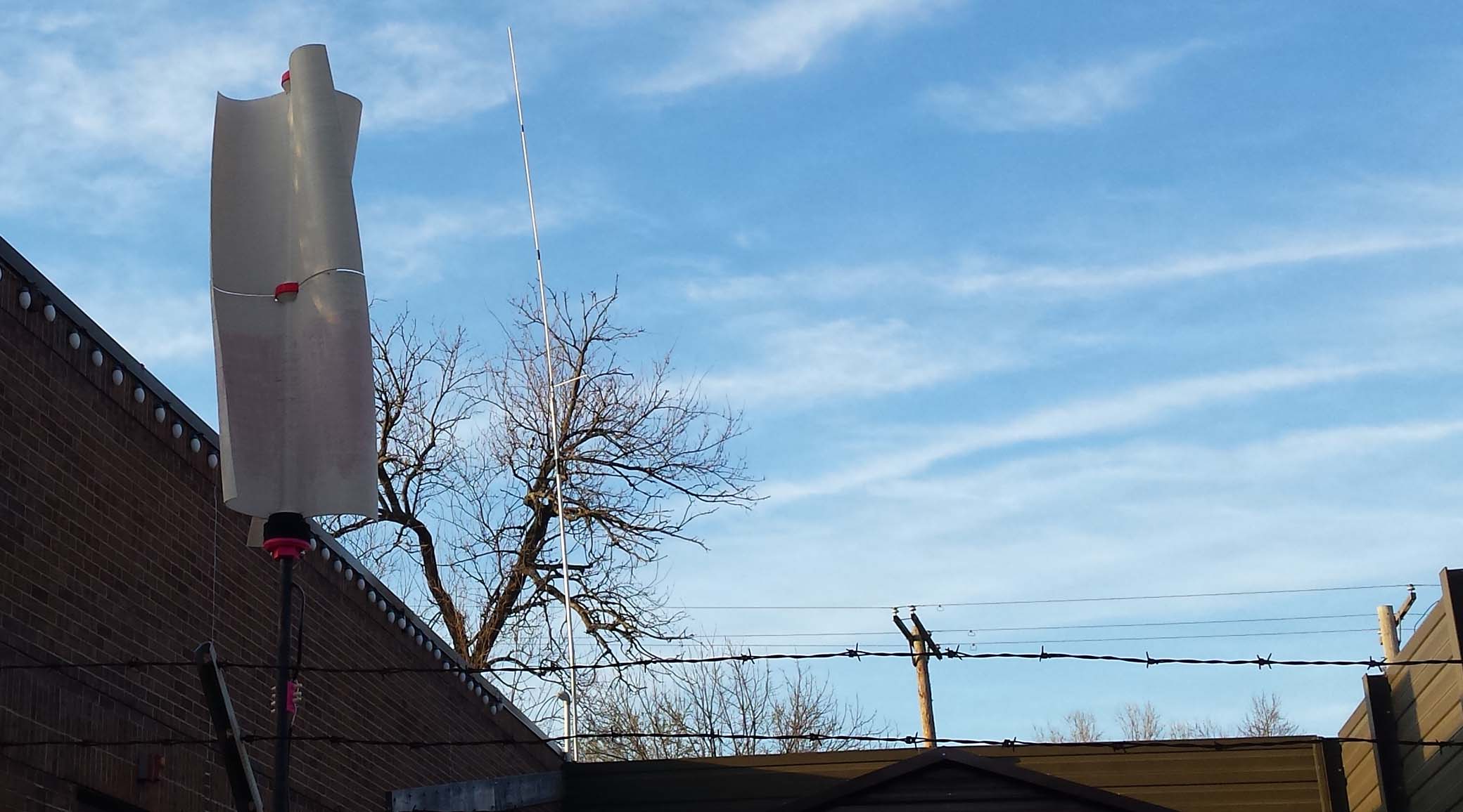 The Finished Alternator and DIY 3D Printed Wind Turbine mounted on the Hammerspace Fence