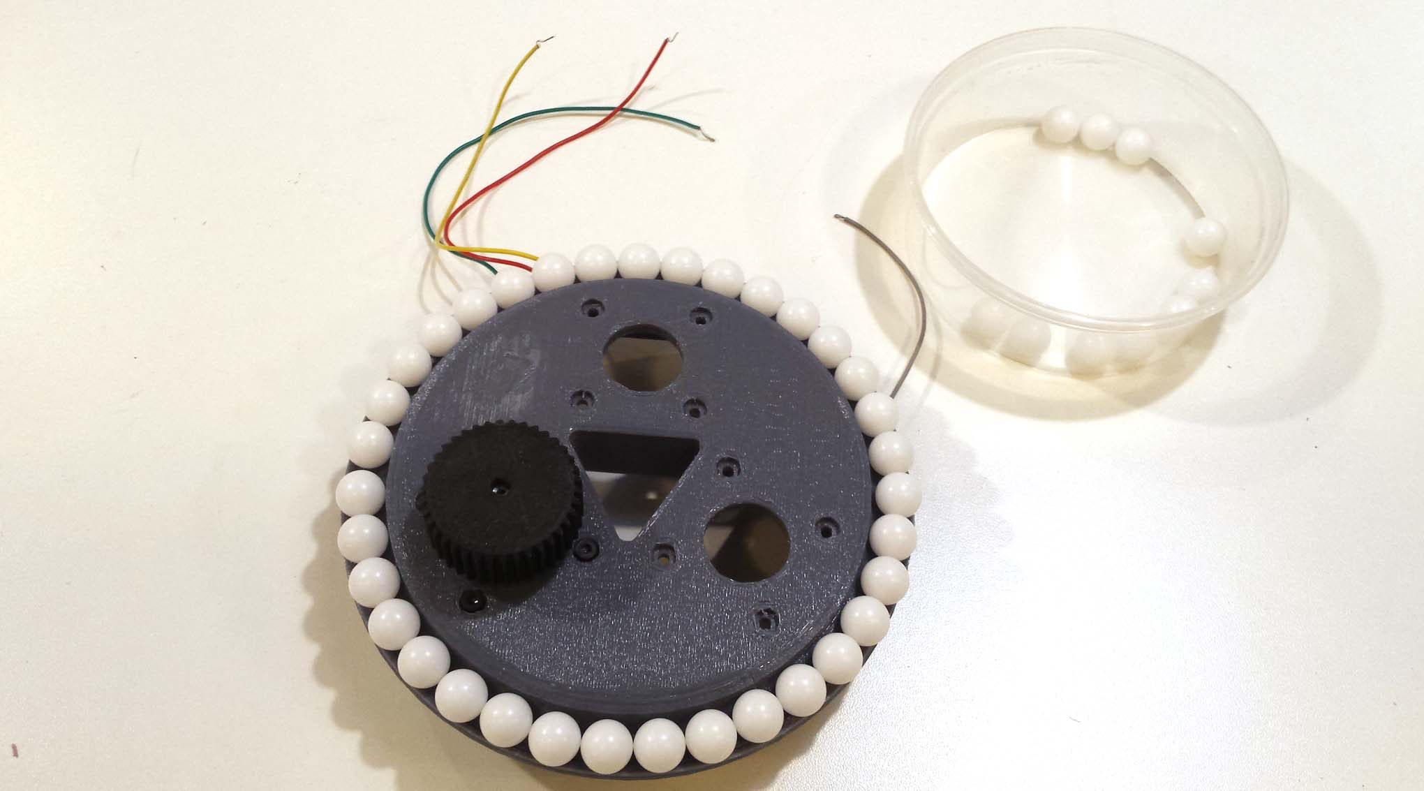 Ones Stepper and the Delrin Bearing Race installed in the 3D Printed Wind Turbine Generator
