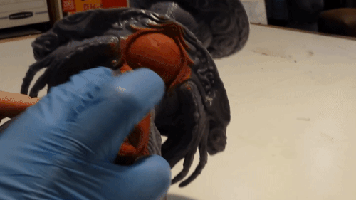 Applying Modeling Putty to the 3d Printed Dune Queen from Thingiverse. 
