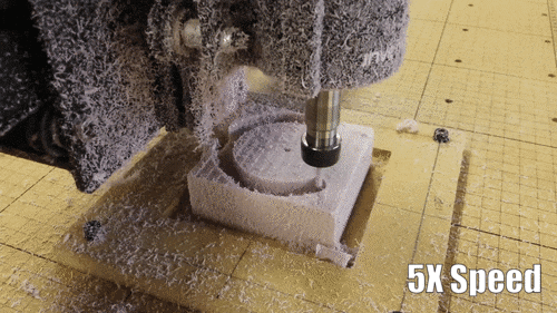 Running a Adaptive Clearing Toolpath generated by Autodesk Fusion 360 on the Inevitables X-Carve