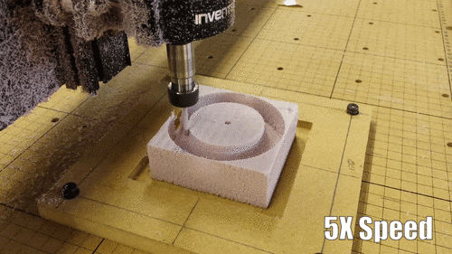 Contour Carving tool path from Autodesk Fusion 360 running on the Inventables X-Carve