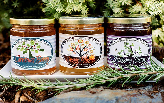 Different blossoms make different flavors of honey.